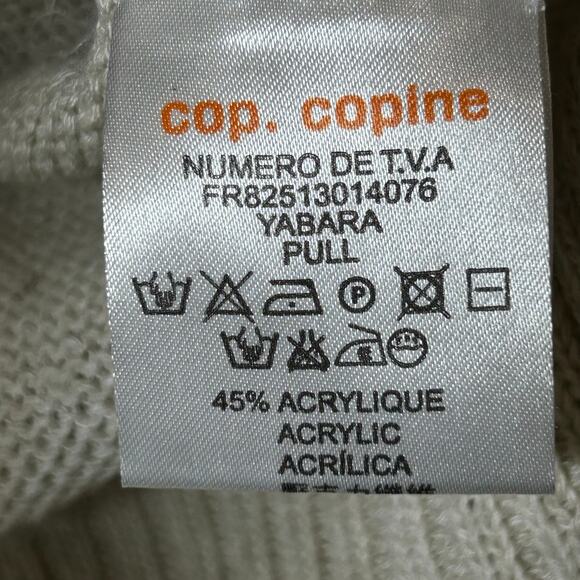 cop. copine Sweater Lagenlook Nautical 3/4 Sleeve Blue Ivory San‎ Francisco Sz M - Picture 6 of 9